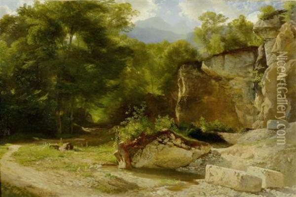 Forest Landscape Oil Painting - Johann Gottfried Steffan