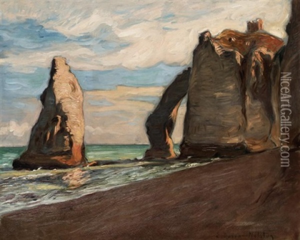 Etretat Oil Painting - Etienne (Adolphe E. Auguste) Moreau-Nelaton
