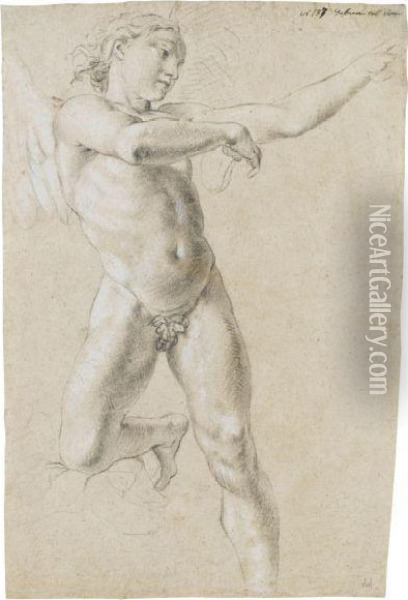 Study For A Figure Of Icarus Oil Painting - Lorenzo De Ferrari