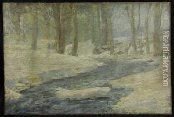 Winter Stream Oil Painting - Sheldon Parsons