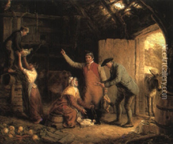 The Poultry Buyer Oil Painting - Alexander Fraser the Elder