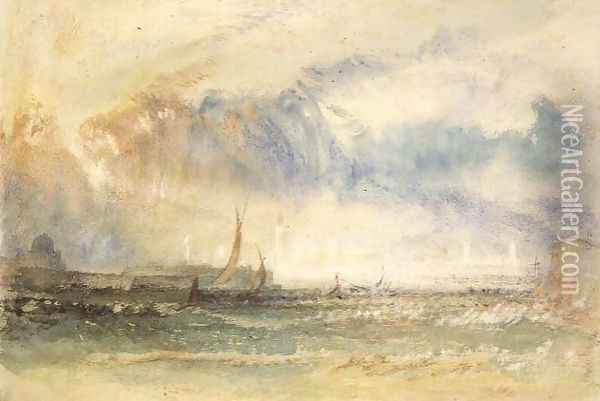Storm at Sunset, Venice, c.1840 Oil Painting - Joseph Mallord William Turner