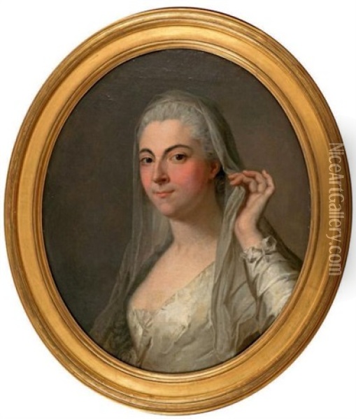 Portrait De Femme Oil Painting - Louis Michel van Loo