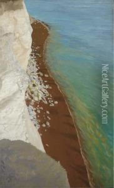 Cliffs, Seaford Oil Painting - Hilda Carline