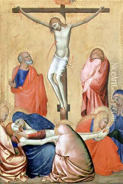 The Crucifixion and the Lamentation Oil Painting - Barna Da Siena