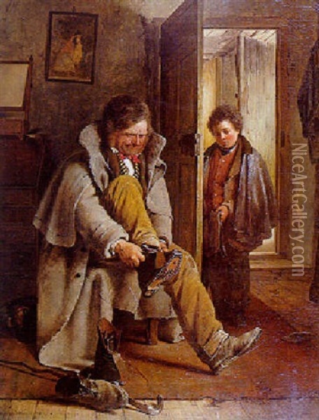 The New Boots Oil Painting - Erskine Nicol