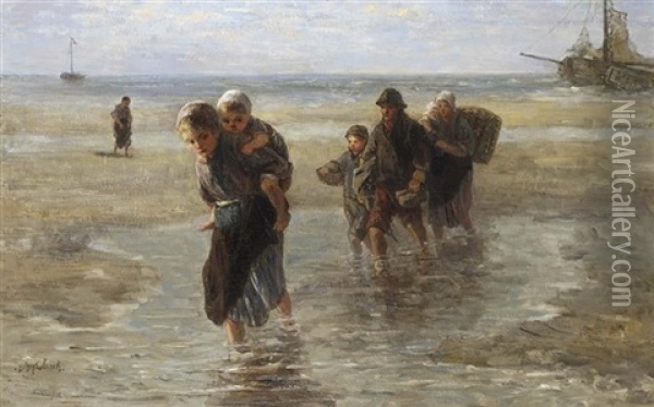 The Fisherman's Return Oil Painting - Jozef Israels