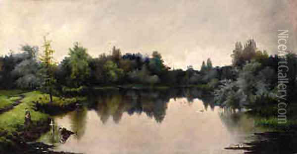 Dusk on the Lake Oil Painting - Karl Klopfer
