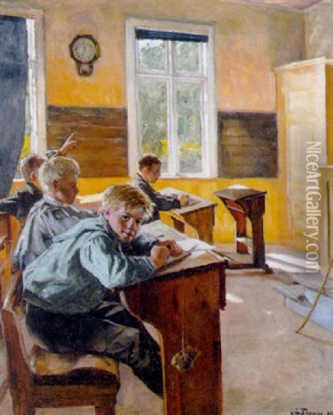 In The Classroom Oil Painting - Karen Elizabeth Tornoe