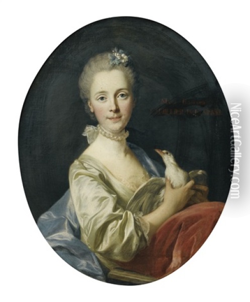 Portrait De Marie-francoise Lhuillier De La Serre, Mere De Louis-alexandre Berthier Oil Painting - Louis Michel van Loo
