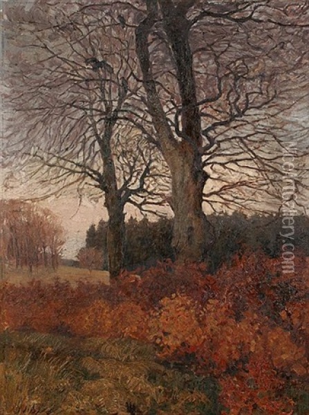 Herbstliche Waldlichtung Oil Painting - Paul Scheffer