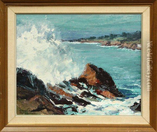 Crashing Waves Oil Painting - William Charles Bell