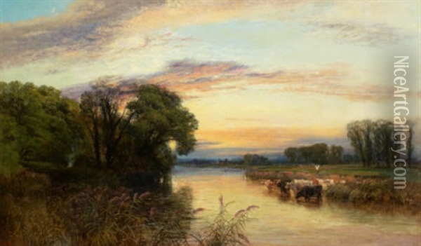 Pastoral Landscape Oil Painting - George Vicat Cole