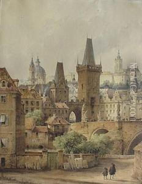 European City- Oil Painting - Franz Josef Sandmann