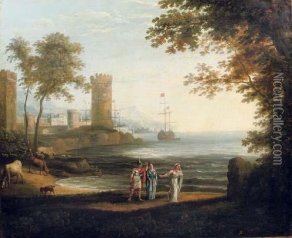 An Italianate Harbour With A Mythological Scene Oil Painting - Claude Lorrain (Gellee)