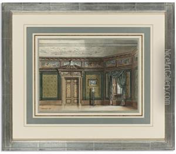 An Ornate Neo-classical Interior Oil Painting - Paul Wernecke