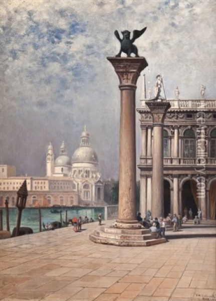St. Mark's Square Oil Painting - Frans Wilhelm Odelmark