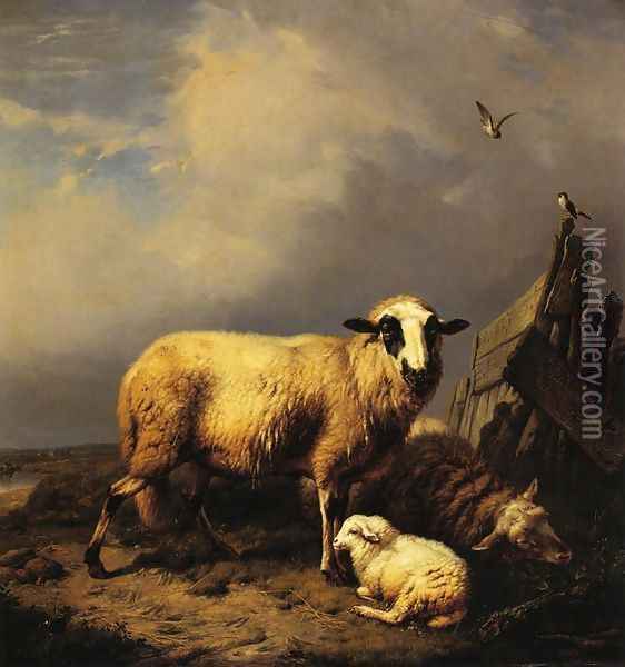 Guarding the Lamb Oil Painting - Carl Wagner