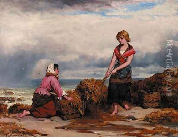 Gathering seaweed Oil Painting - Frederick Gerald Kinnaird