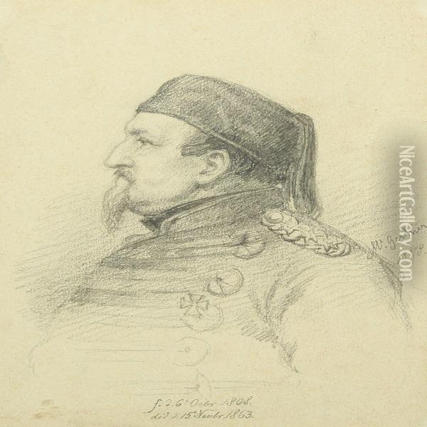Portrait Of King Frederik Vii Oil Painting - Johan Vilhelm Gertner