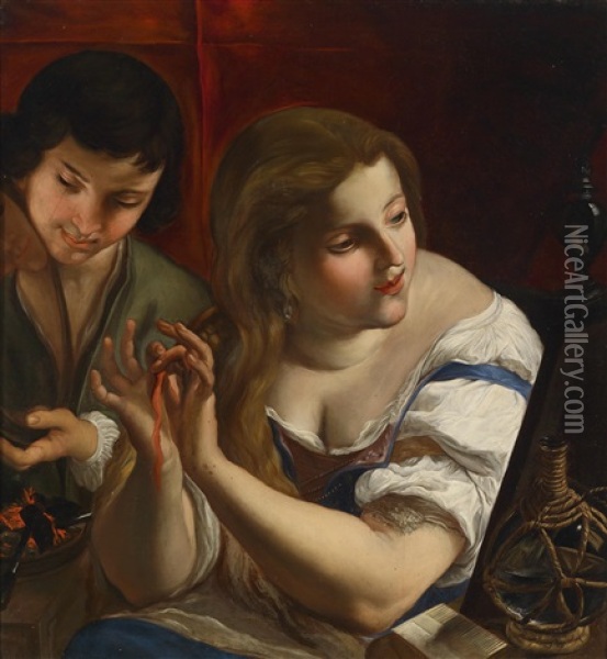 Allegorie Der Vanitas Oil Painting - Angelo Caroselli