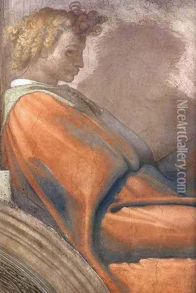 Nahshon (detail-2) 1511-12 Oil Painting - Michelangelo Buonarroti