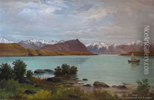Lake Wakatipu Oil Painting - John Gibb