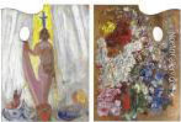 Une Palette Chargee De Couleurs Oil Painting - James Ensor