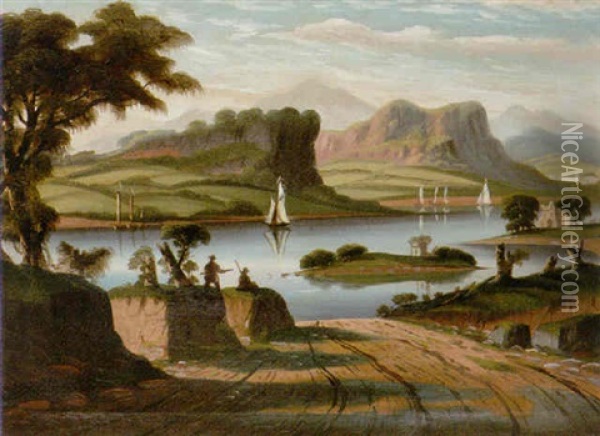Hudson River Scene Oil Painting - Thomas Chambers