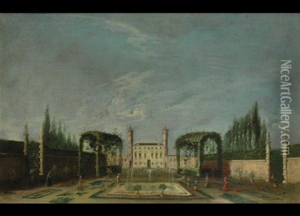 Der Schlosspark Oil Painting - Michele Marieschi