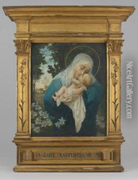 Vierge A L'enfant Oil Painting - Edmond Theodor Van Hove