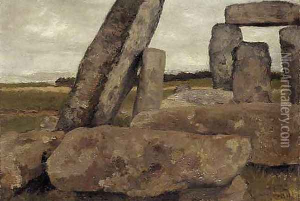 Stonehenge, Wiltshire Oil Painting - Laura Theresa Epps Alma-Tadema