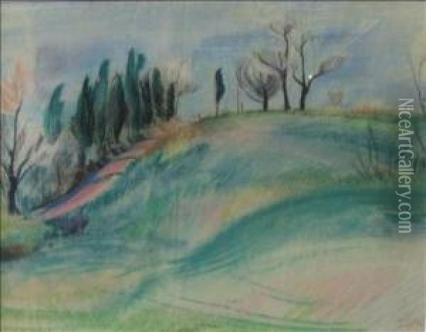 Trees On A Ridge Oil Painting - Earl Horter
