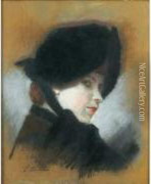 Portrait De Femme Oil Painting - Gustave Nicolas Pinel