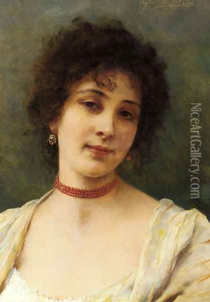 An Elegant Lady Oil Painting - Eugene de Blaas