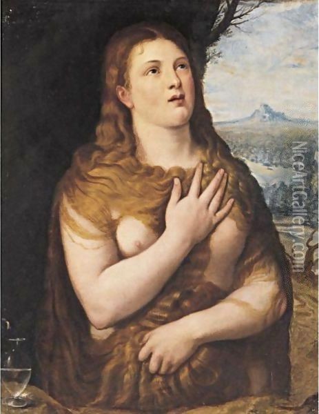 Penitent Magdalene Oil Painting - (Alessandro) Padovanino (Varotari)