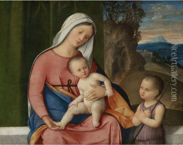 The Madonna And Child With The Infant Saint John The Baptist Oil Painting - Francesco Bissolo