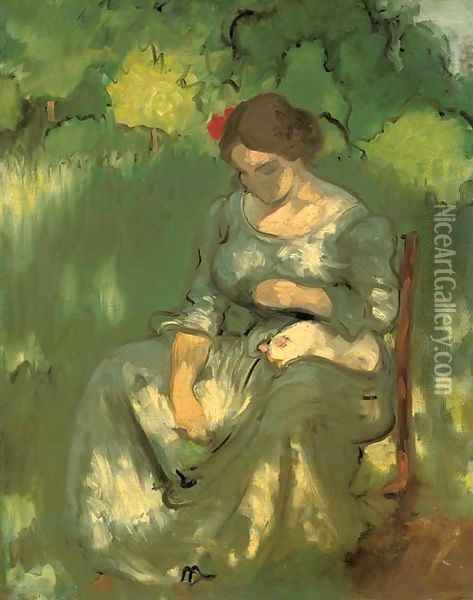 Femme avec un chat Oil Painting - Louis Anquetin