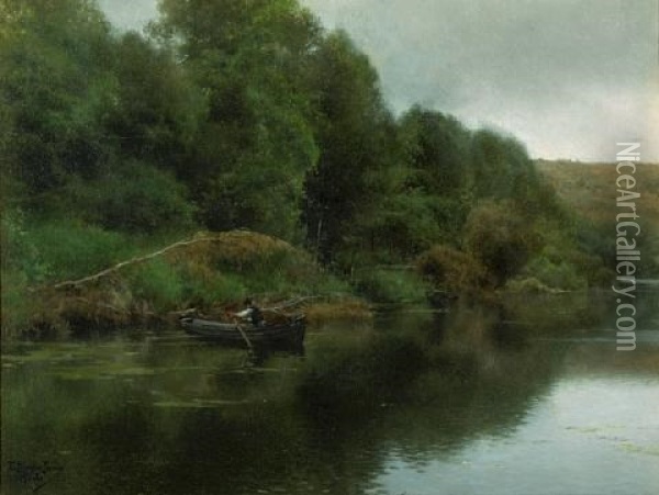 The River At Alcala, Spain Oil Painting - Emilio Sanchez-Perrier