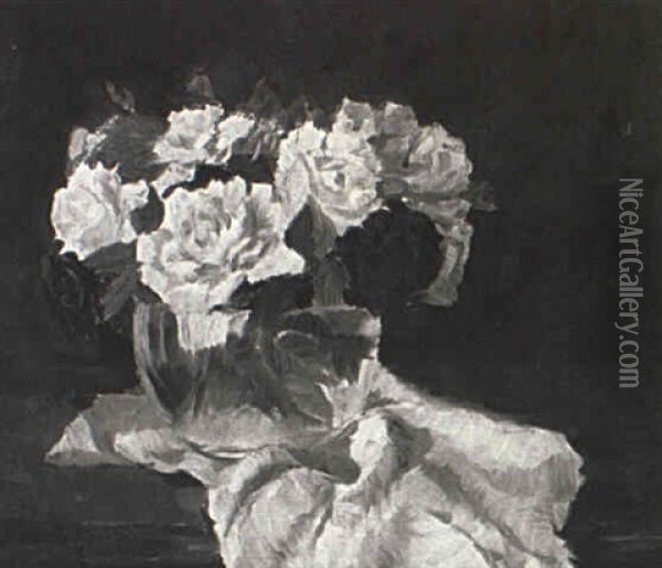 Still Life Of Flowers Oil Painting - Clara Princesse de Bayern