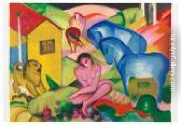 Der Blaue Reiter. Oil Painting - Wassily Kandinsky