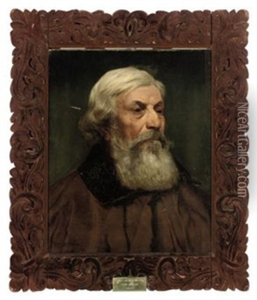Portrait Of An Italian Gentleman In A Brown Coat Oil Painting - Thomas Bowman Garvie