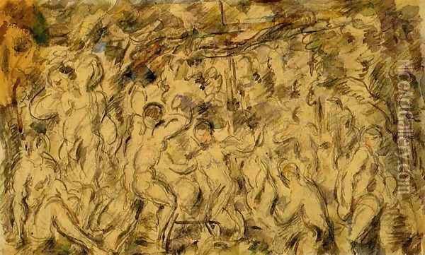 Bathers4 Oil Painting - Paul Cezanne