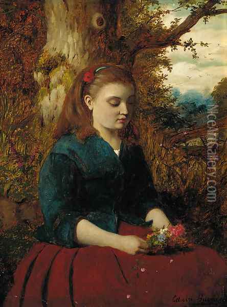 The flower picker Oil Painting - Edward Hughes