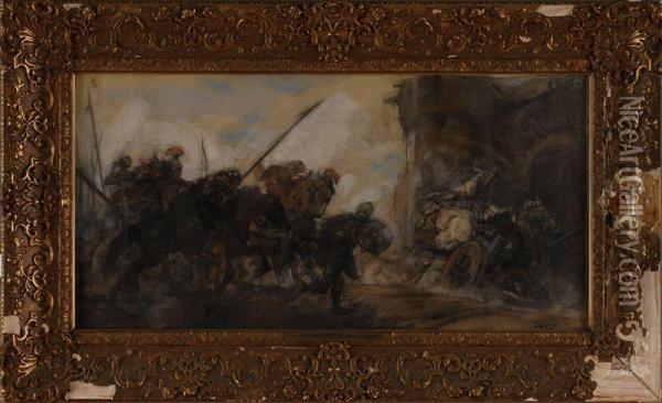 Battle Scene Oil Painting - Johann Hendricus Jurres