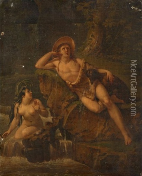 La Mort De Narcisse Oil Painting - Charles Brocas