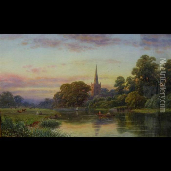 Stratford On Avon Oil Painting - Harold Lawes