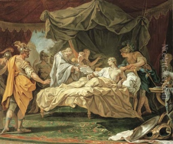 The Death Of Alexander The Great Oil Painting - Jean Restout the Younger