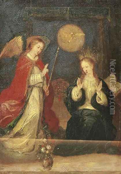 The Annunciation Oil Painting - Hendrik van Balen