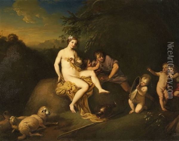 The Toilette Of Venus Oil Painting - Christian Wilhelm Ernst Dietrich